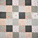 100% 45" Polycotton Blended Patchwork Dots & Floral Print