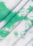 Tie Dye Print Jersey Fabric Viscose Elastane 2-Way Stretch 63" Wide Fashion Dressing - Green