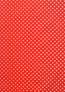 100% 45" Polycotton Blended Red Base + White Spots 5mm Print D