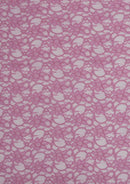 Rose Pink 58" Guipure Lace Non Stretch Dress Material Floral Pattern Fabric