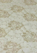 Floral Rose Lace Fabric 60" Wide Stretch Elegant Drape Bridal Dress Fashion