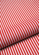 Candy Stripes Polycotton Print Fabric Horizontal 3mm Stripes 45" Crafting D