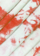 Tie Dye Print Jersey Fabric Viscose Elastane 2-Way Stretch 63" Wide Fashion Dressing - Orange