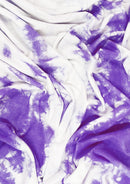 Tie Dye Print Jersey Fabric Viscose Elastane 2-Way Stretch 63"Wide Fashion Dressing - Purple